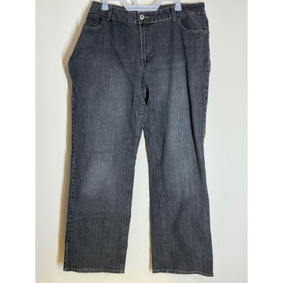 Jeans Size 18 w Coldwater Creek Black Denim Straight Leg Classic Fit Stretch - Picture 1 of 10